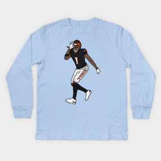 Ja'Marr Chase Celebration 3 Kids Long Sleeve T-Shirt